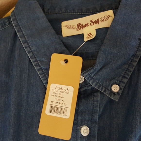 Blue Sol Mens Casual Short Sleeve Shirt Size XL Mu - Picture 4 of 4